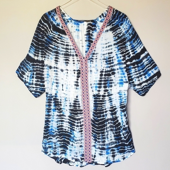 Revolve Gypsy 05 Voile Tunic Womens Small Tiger Tie Dye Print - Picture 2 of 9